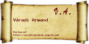 Váradi Armand névjegykártya