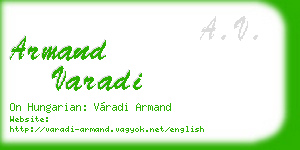 armand varadi business card
