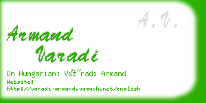 armand varadi business card